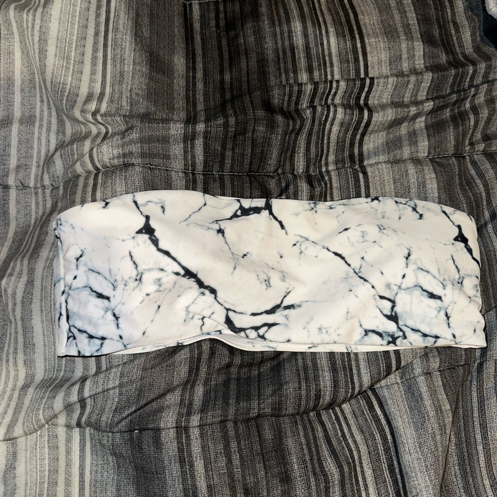 ⚠️LAST 2 WEEKS TO PURCHASE— Marble bandeau bathing suit top